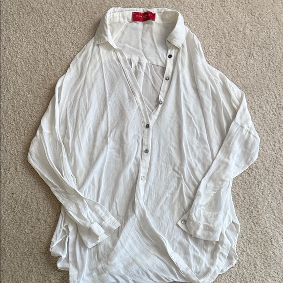 AKIRA White Button-Up Shirt - Size Small - Picture 1 of 4